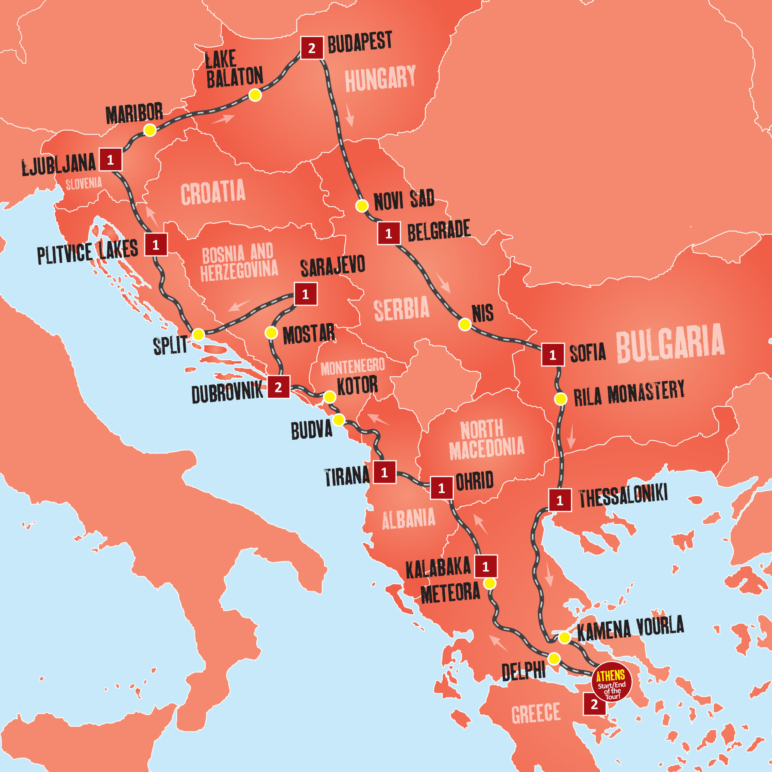 Vizesiz Balkan Turu Karadağ, Sırbistan ve Bosna Rotası (2)
